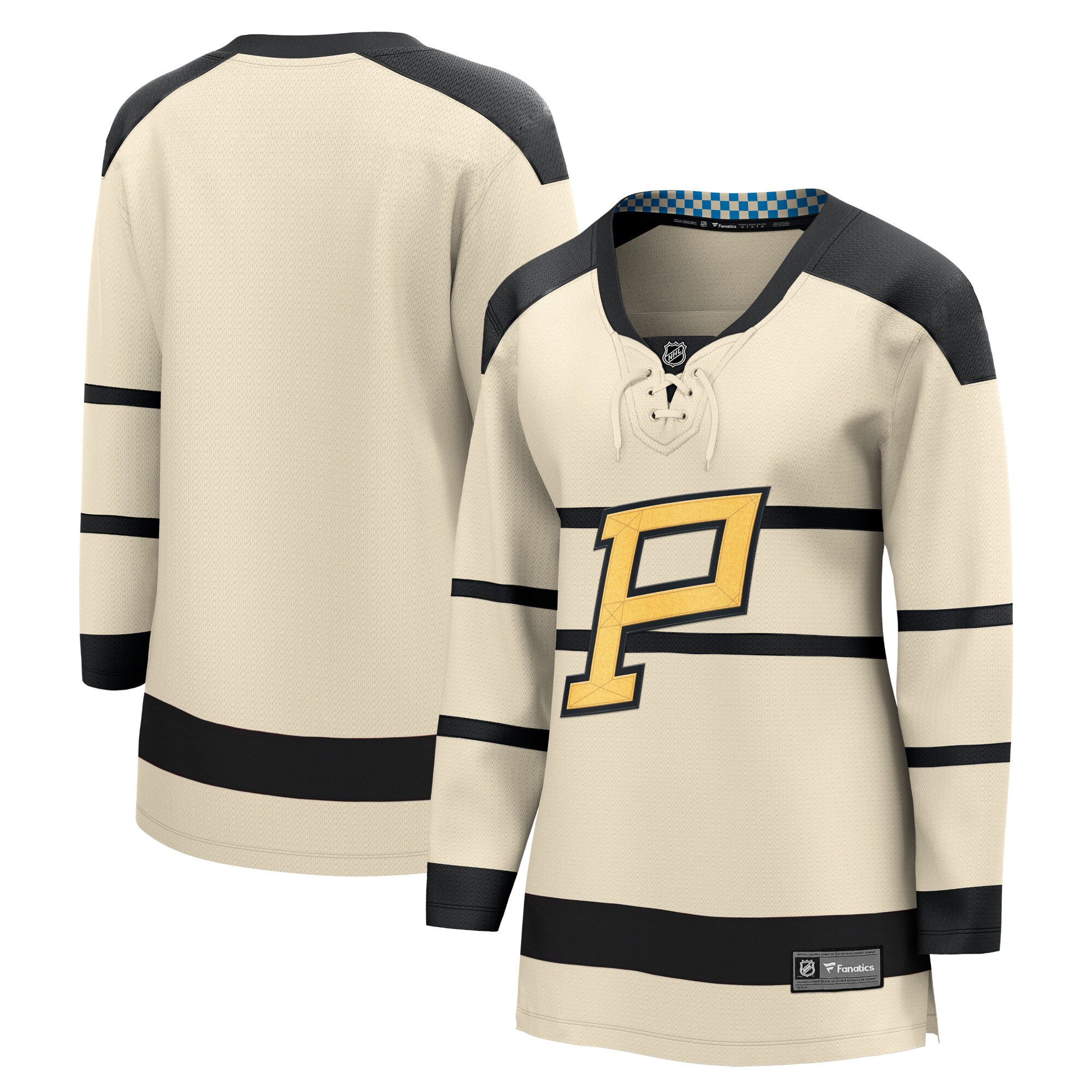 Alternative view of Pittsburgh Penguins Fanatics Branded Women's 2023 Winter Classic Blank Jersey - Cream