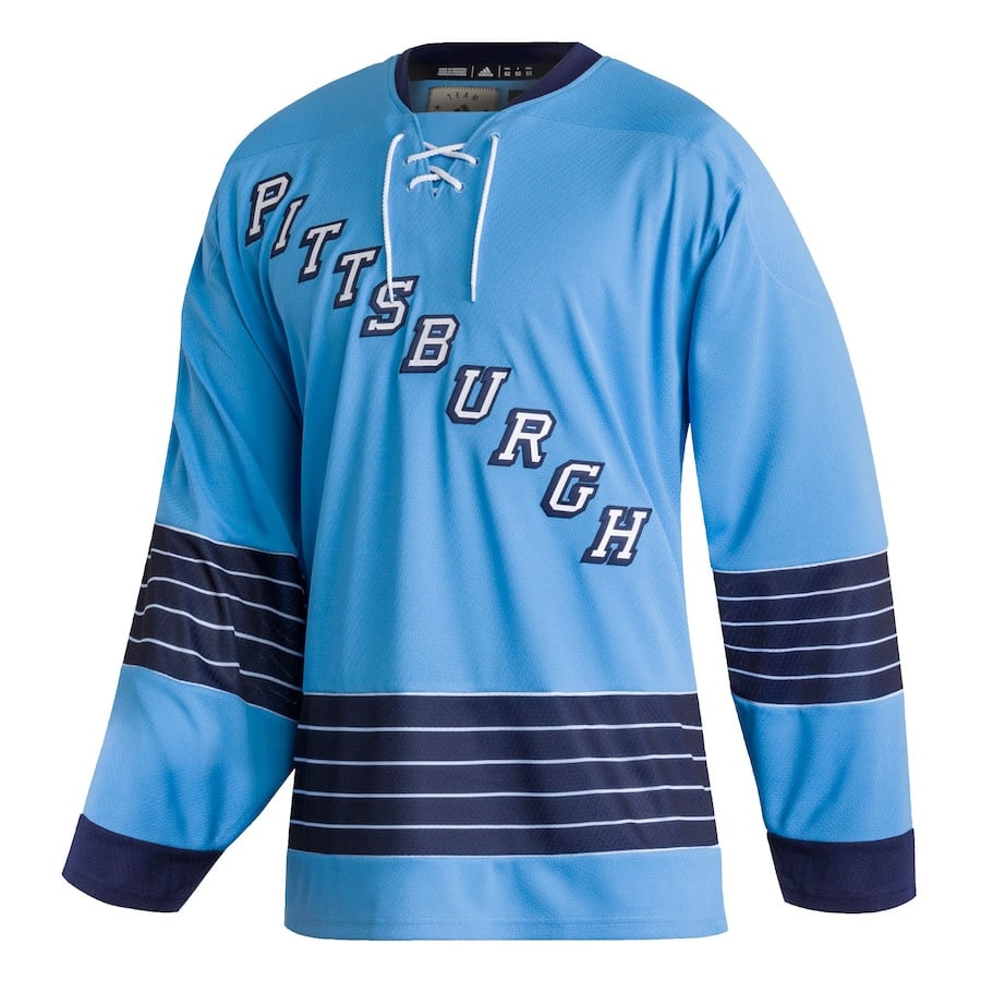 Alternative view of Pittsburgh Penguins Team Classics Blank Men Jersey - Light Blue - JS441 