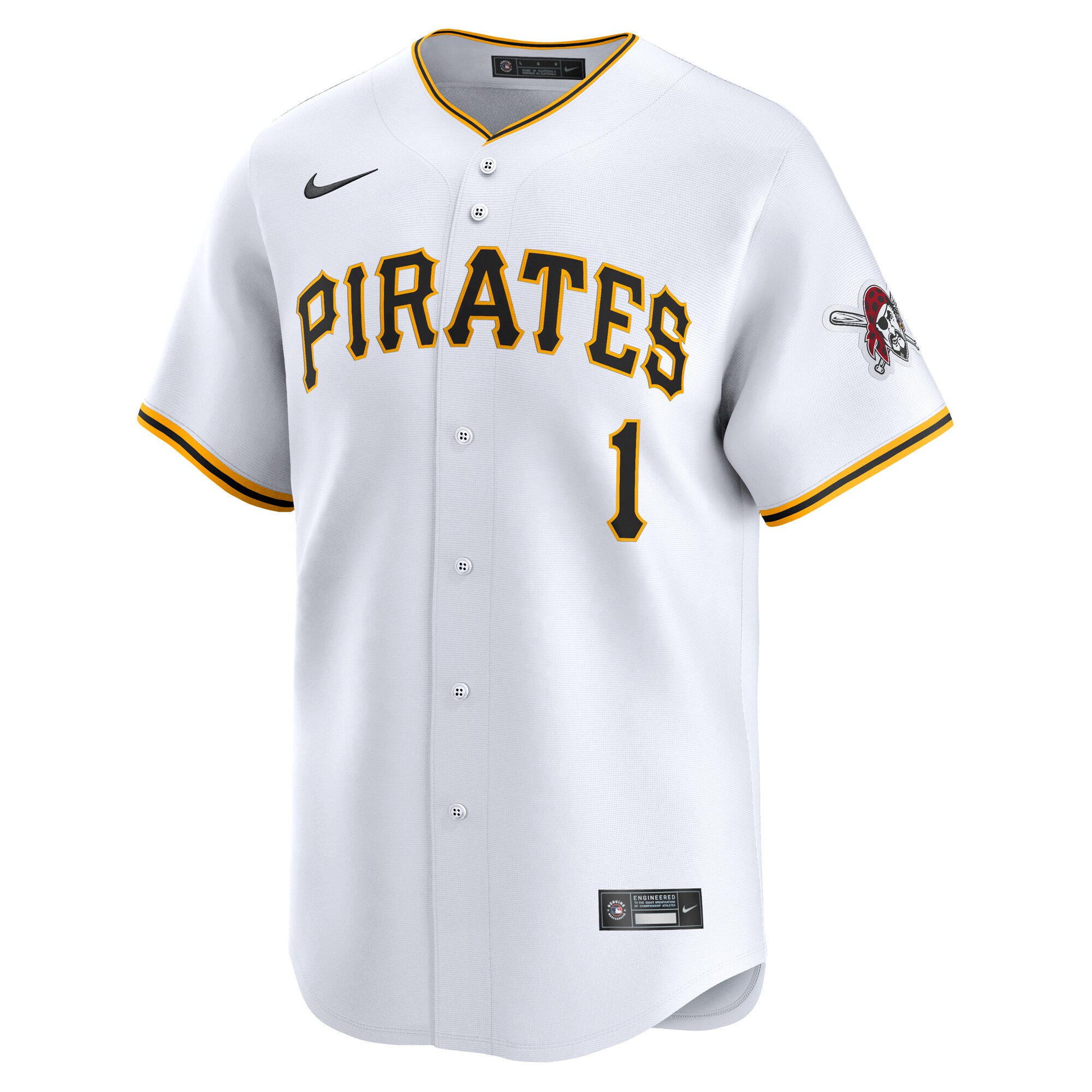Alternative view of Pittsburgh Pirates #1 Dad Home Limited Jersey - White