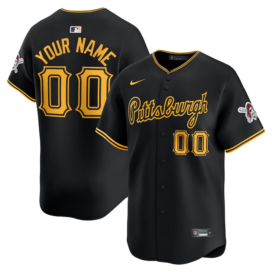 Pittsburgh Pirates Alternate Limited Custom Men Jersey - Black 