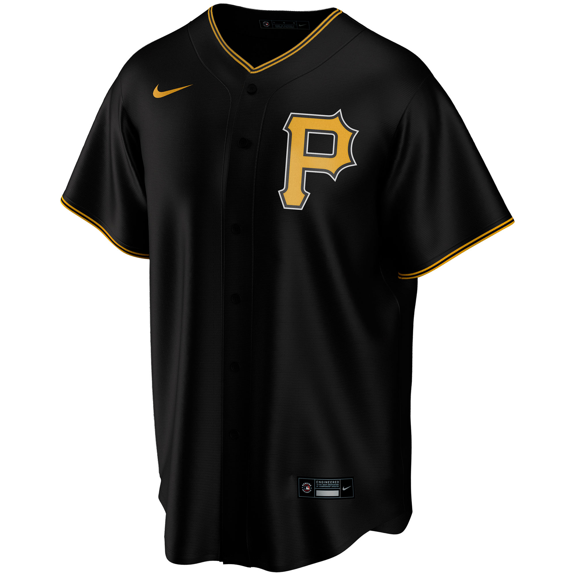 Alternative view of Pittsburgh Pirates Alternate Replica Custom Jersey - Black