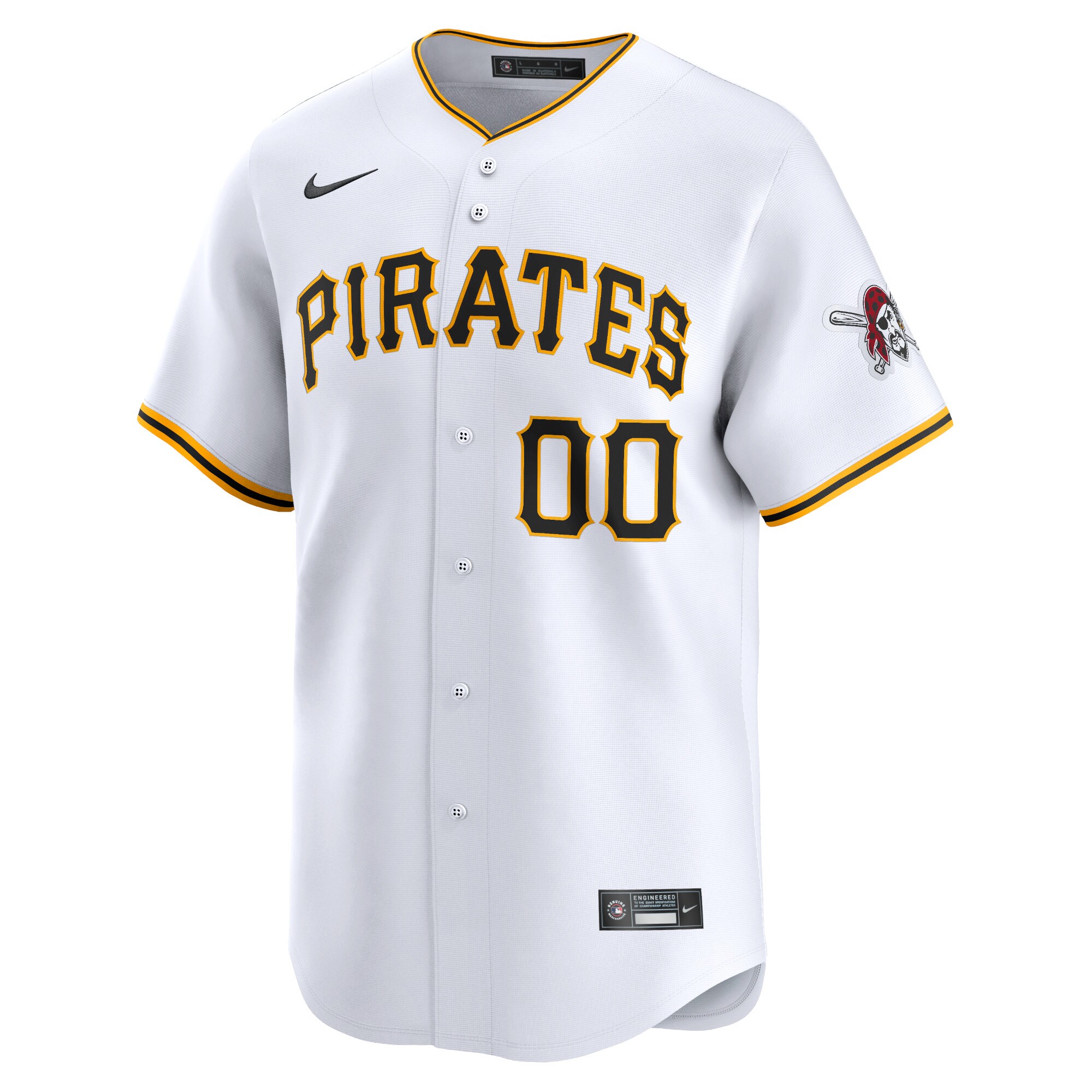 Alternative view of Pittsburgh Pirates Home Limited Custom Jersey - White