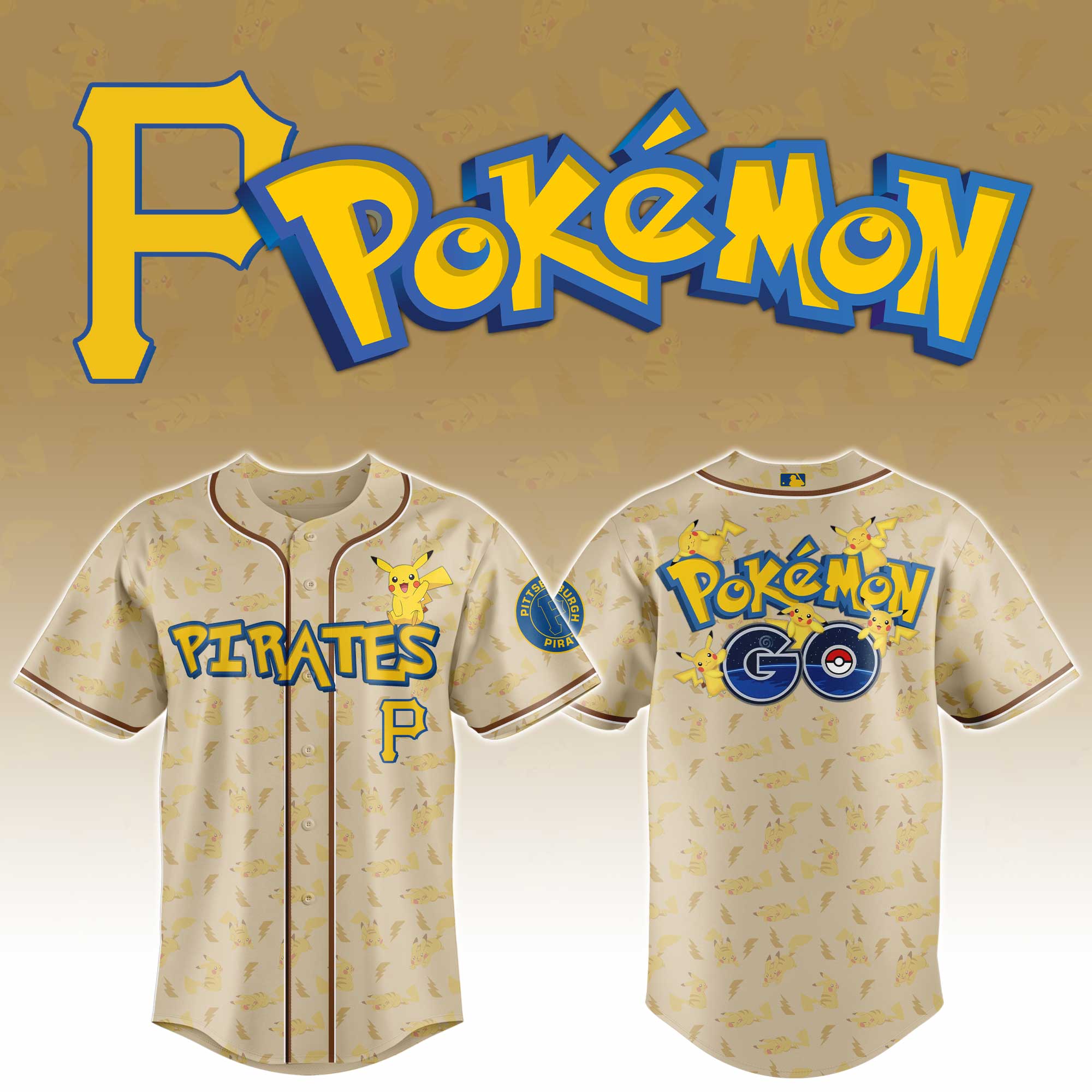Pittsburgh Pirates Mlb X Pokemon Go Custom Baseball Jersey