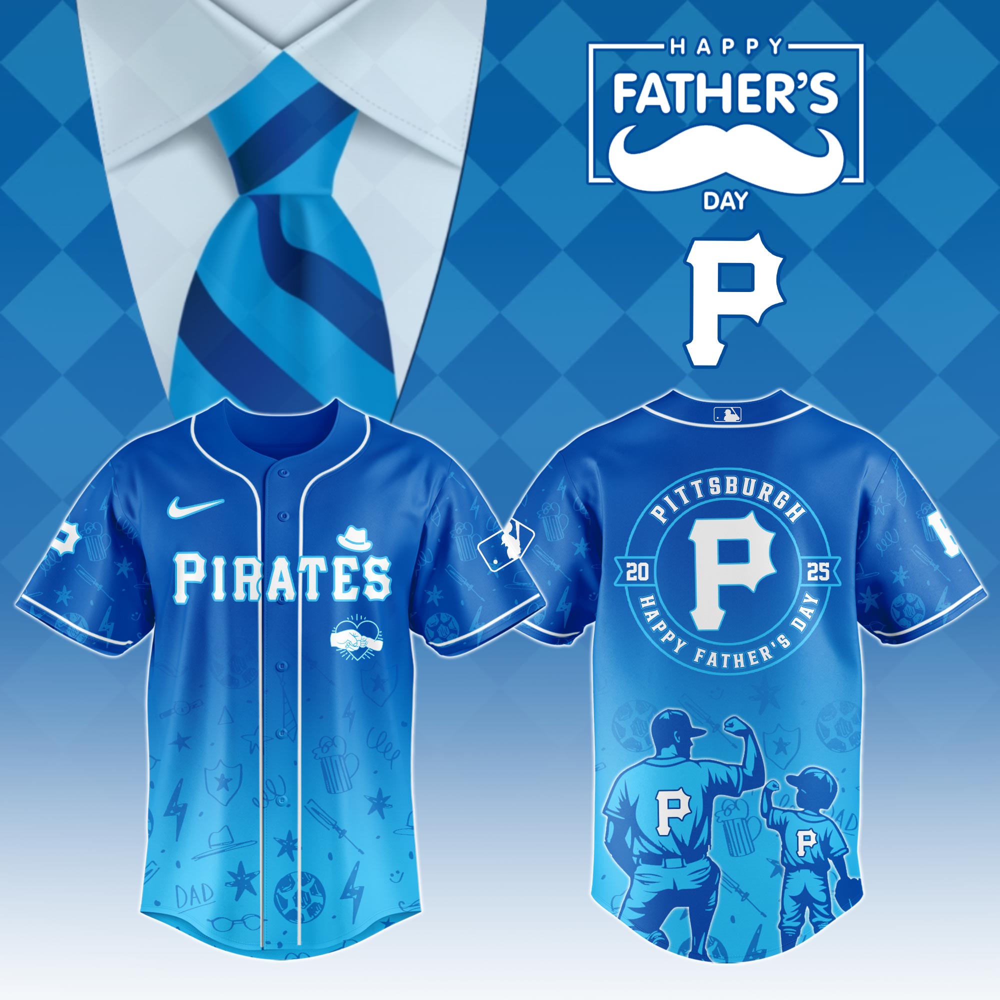 Pittsburgh Pirates Special Father’s Day Limited Edition Custom Baseball Jersey