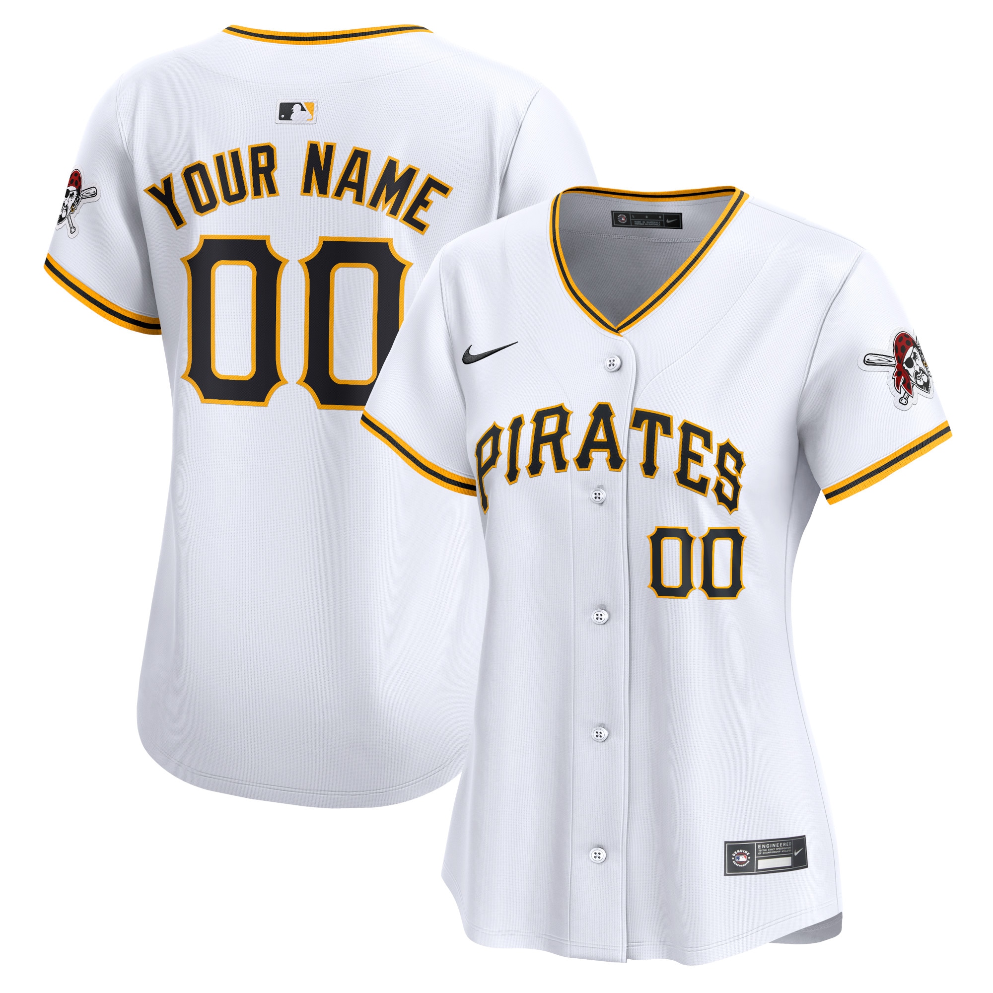 Pittsburgh Pirates Women's Home Limited Custom Jersey - White