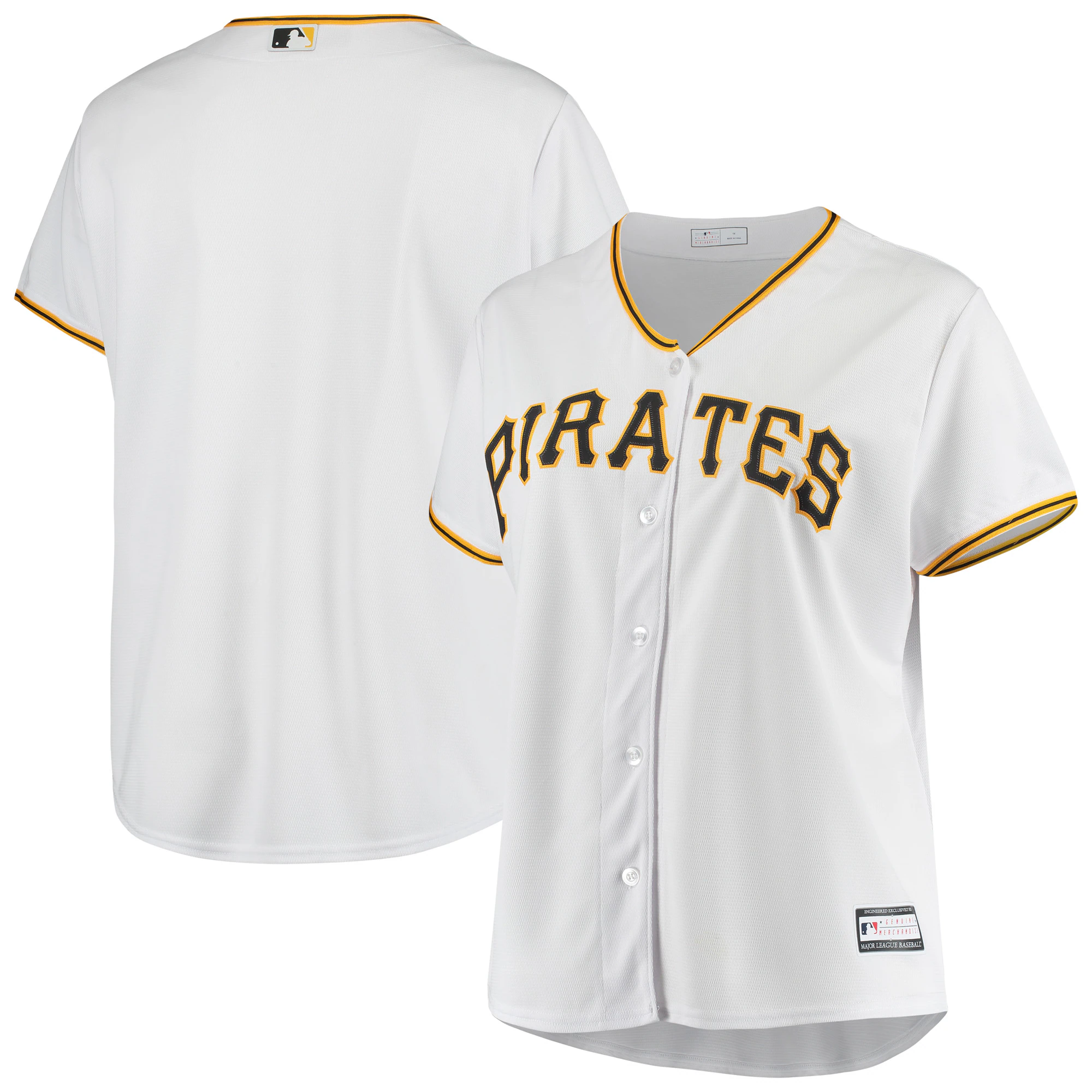 Pittsburgh Pirates Women's Plus Size Home Replica Team Jersey - White