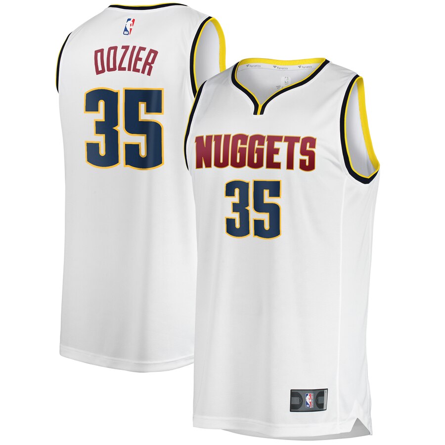 P.j. Dozier Denver Nuggets Fanatics Branded Youth Fast Break Player Jersey - Association Edition - White