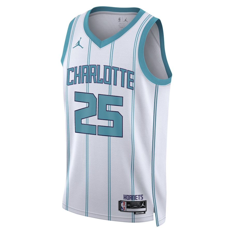 Alternative view of P.J. Washington Jr. 25 Charlotte Hornets Unisex Swingman Jersey - Association Edition - White - JS725 