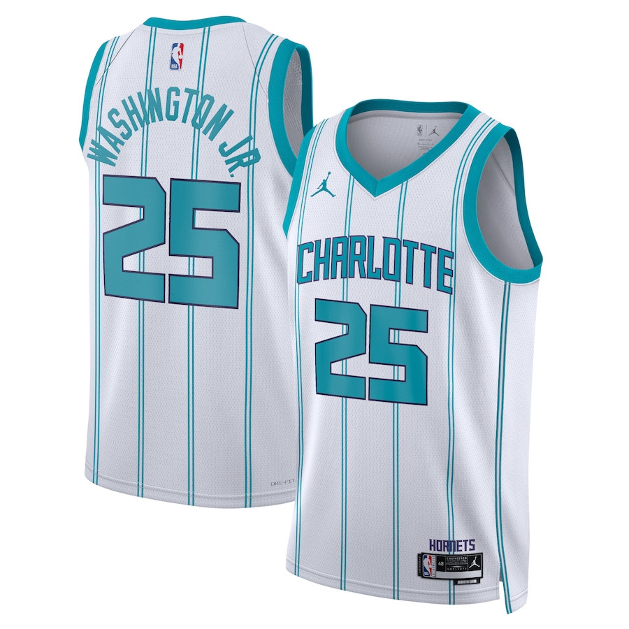 P.J. Washington Jr. 25 Charlotte Hornets Unisex Swingman Jersey - Association Edition - White - JS725 