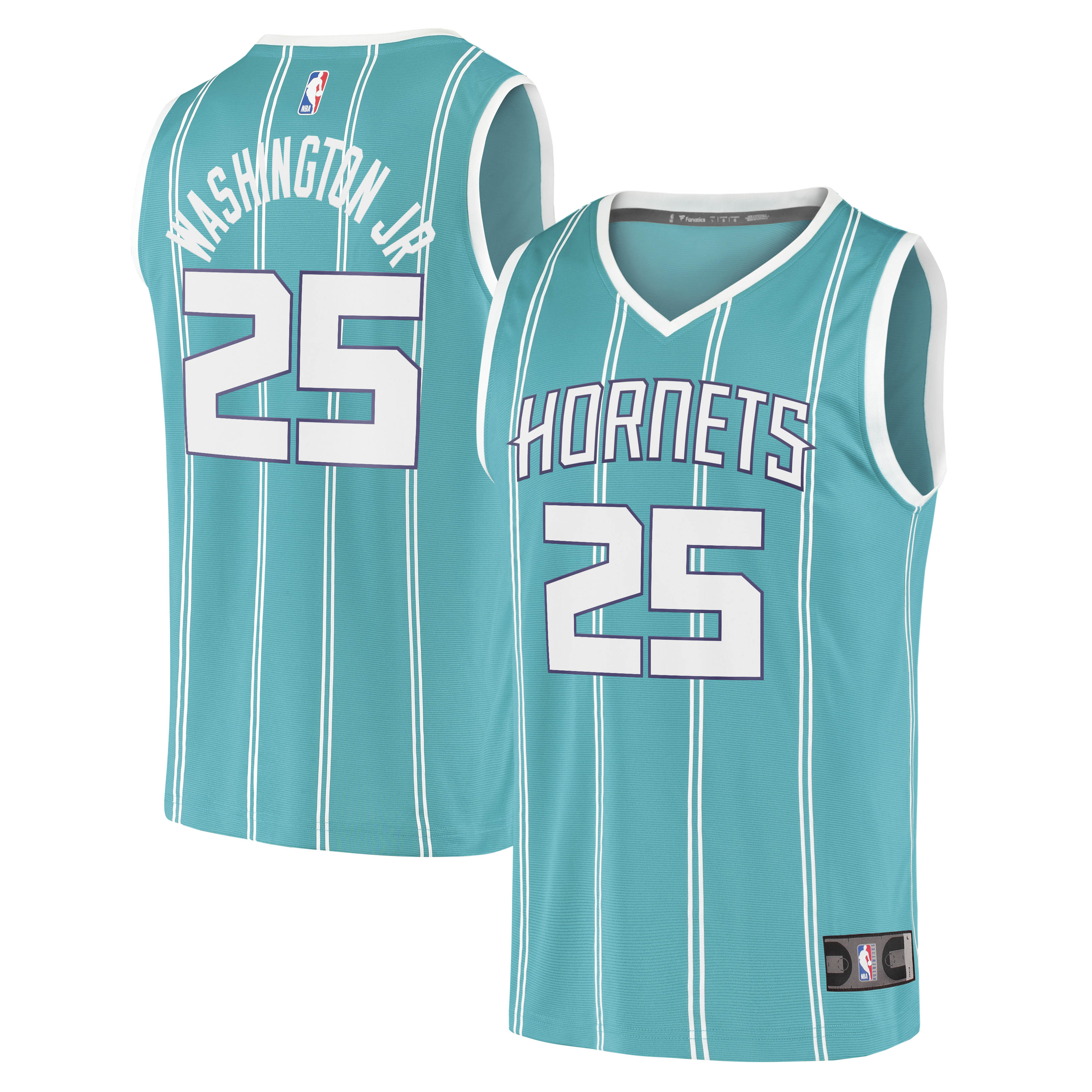Pj Washington Jr. Charlotte Hornets Fanatics Branded 2020/21 Fast Break Replica Jersey - Icon Edition - Teal