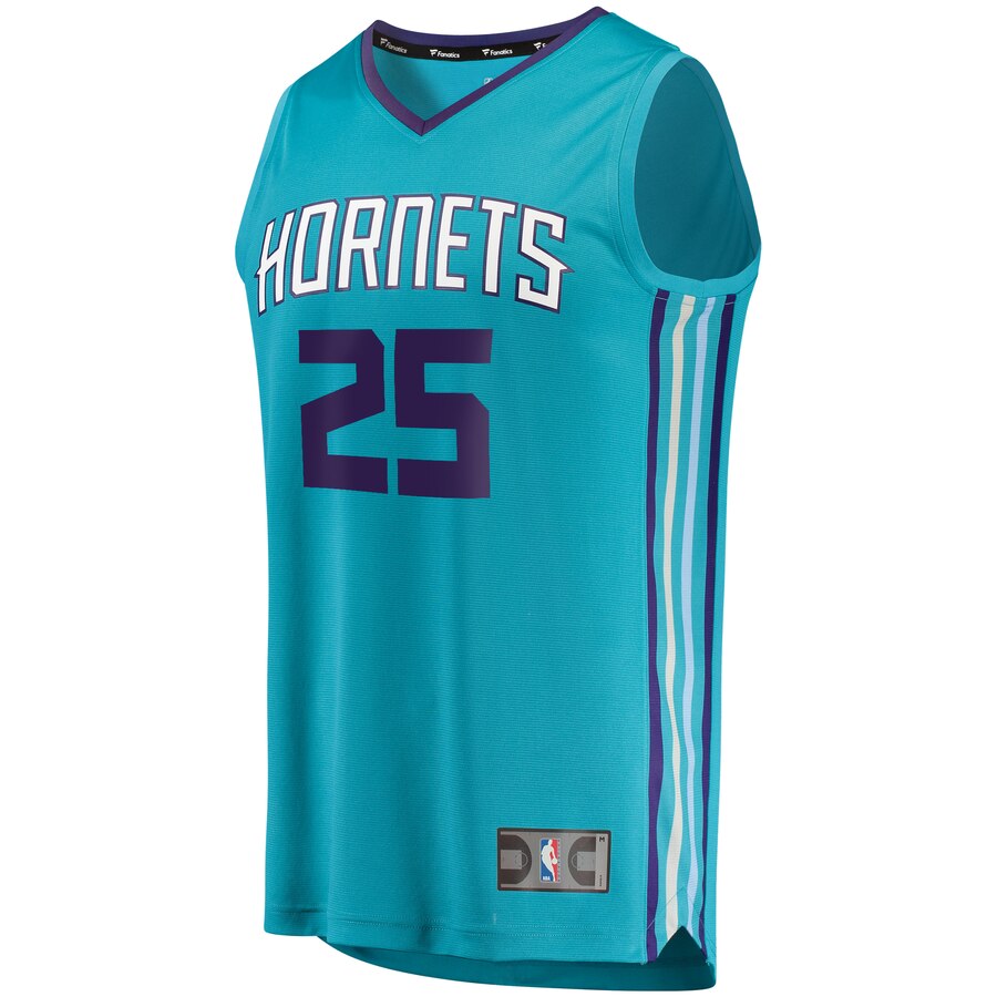 Alternative view of Pj Washington Jr. Charlotte Hornets Fanatics Branded Fast Break Replica Player Team Jersey - Icon Edition - Teal