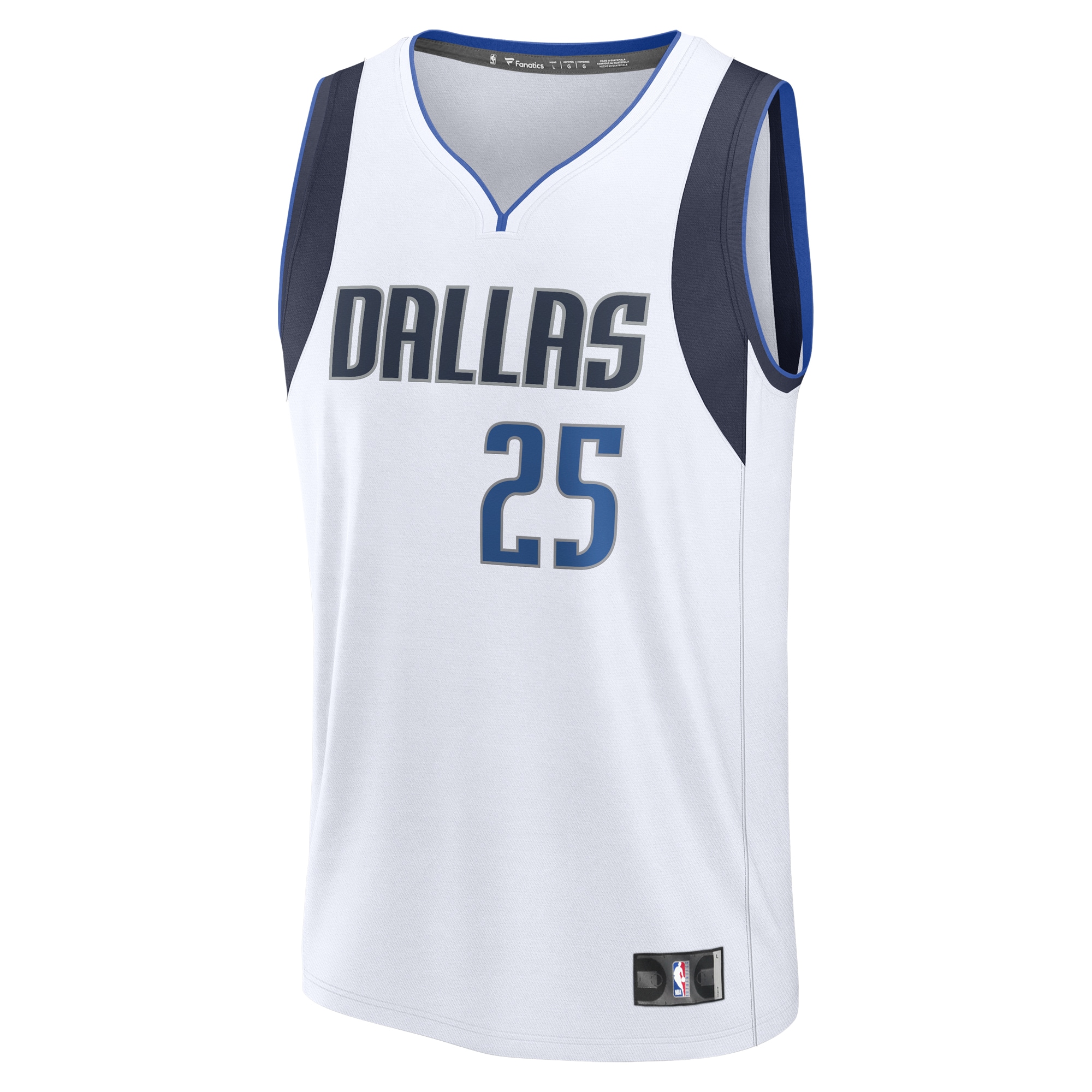 Alternative view of Pj Washington Jr. Dallas Mavericks Fanatics Youth Fast Break Player Jersey - Association Edition - White