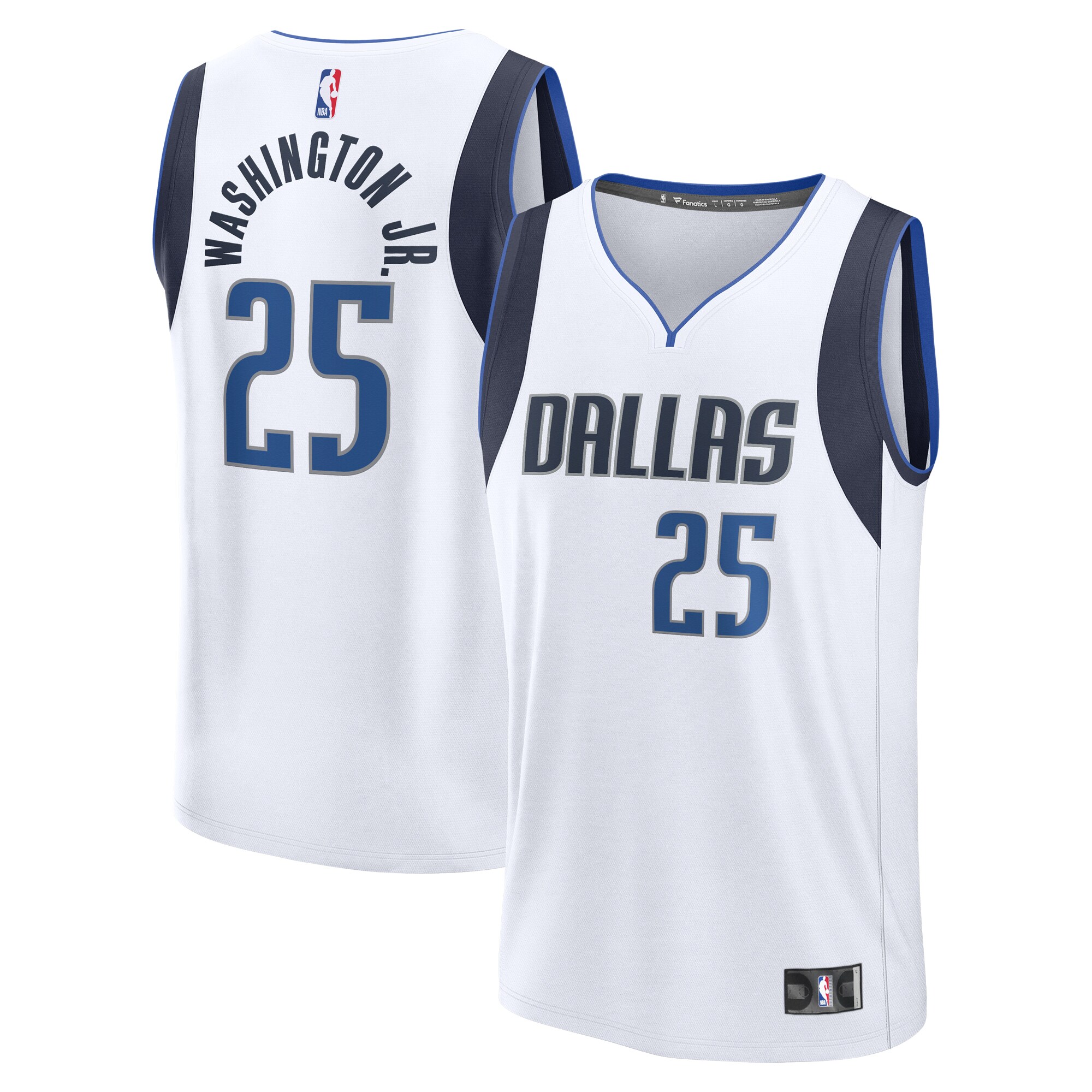 Pj Washington Jr. Dallas Mavericks Fanatics Youth Fast Break Player Jersey - Association Edition - White