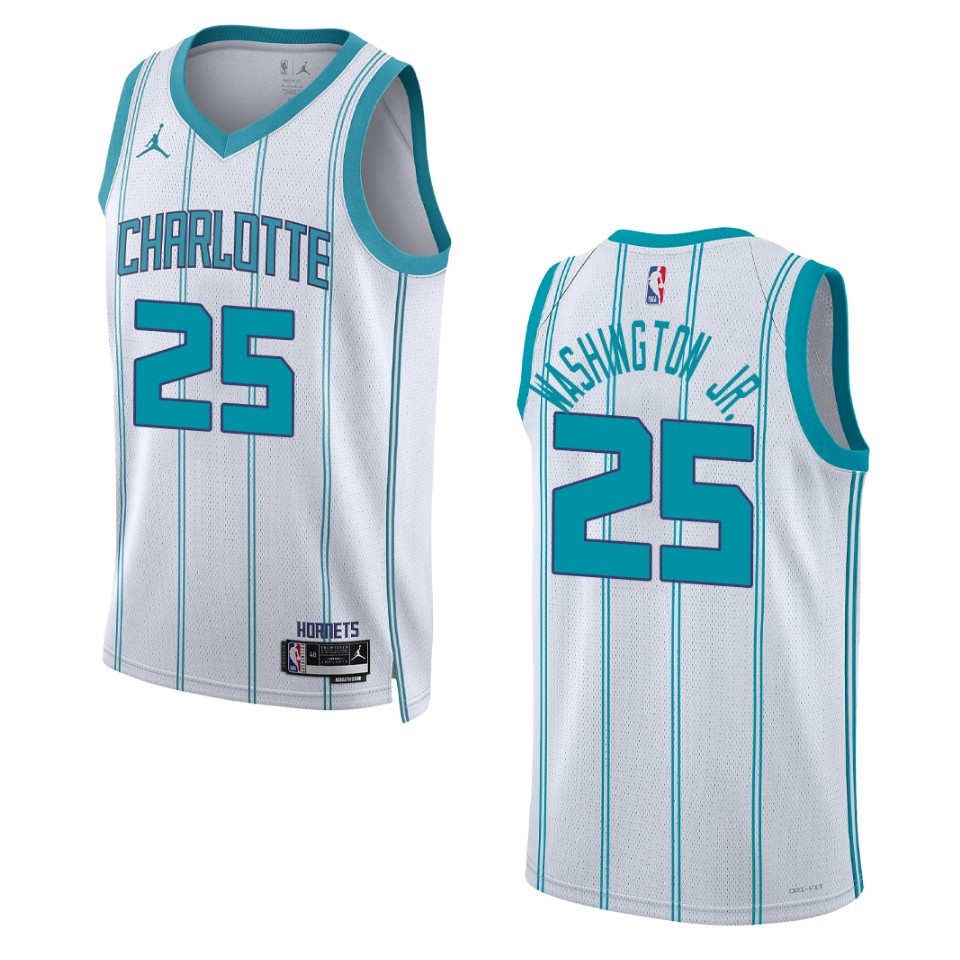 P.j.washington White Association Edition 2022-23 Charlotte Hornets Swingman Jersey