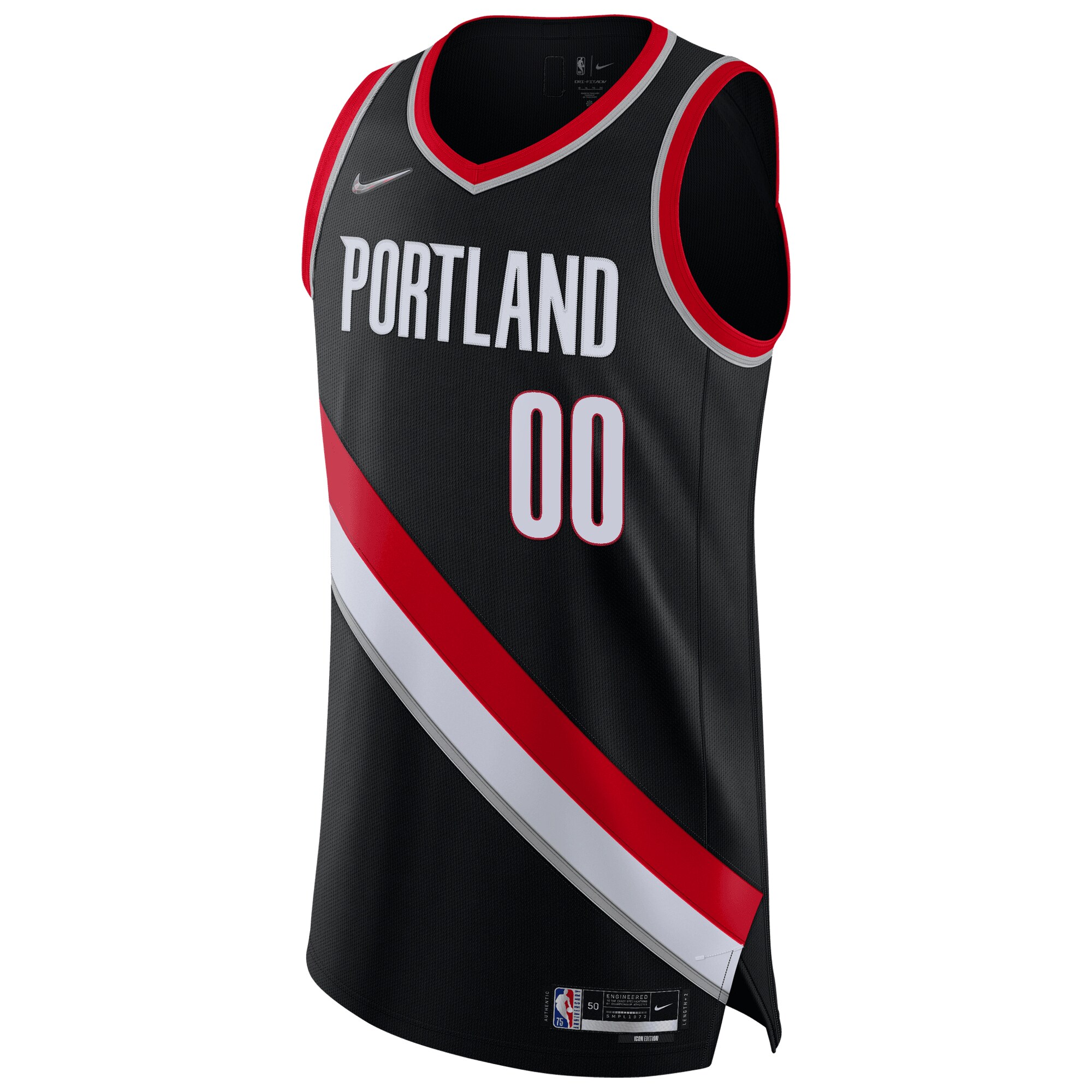 Alternative view of Portland Trail Blazers 2021/22 Diamond Authentic Custom Jersey - Icon Edition - Black