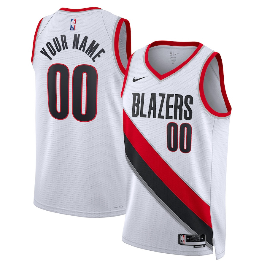 Portland Trail Blazers 2023/24 Association Swingman Custom Men Jersey - White - JS995 