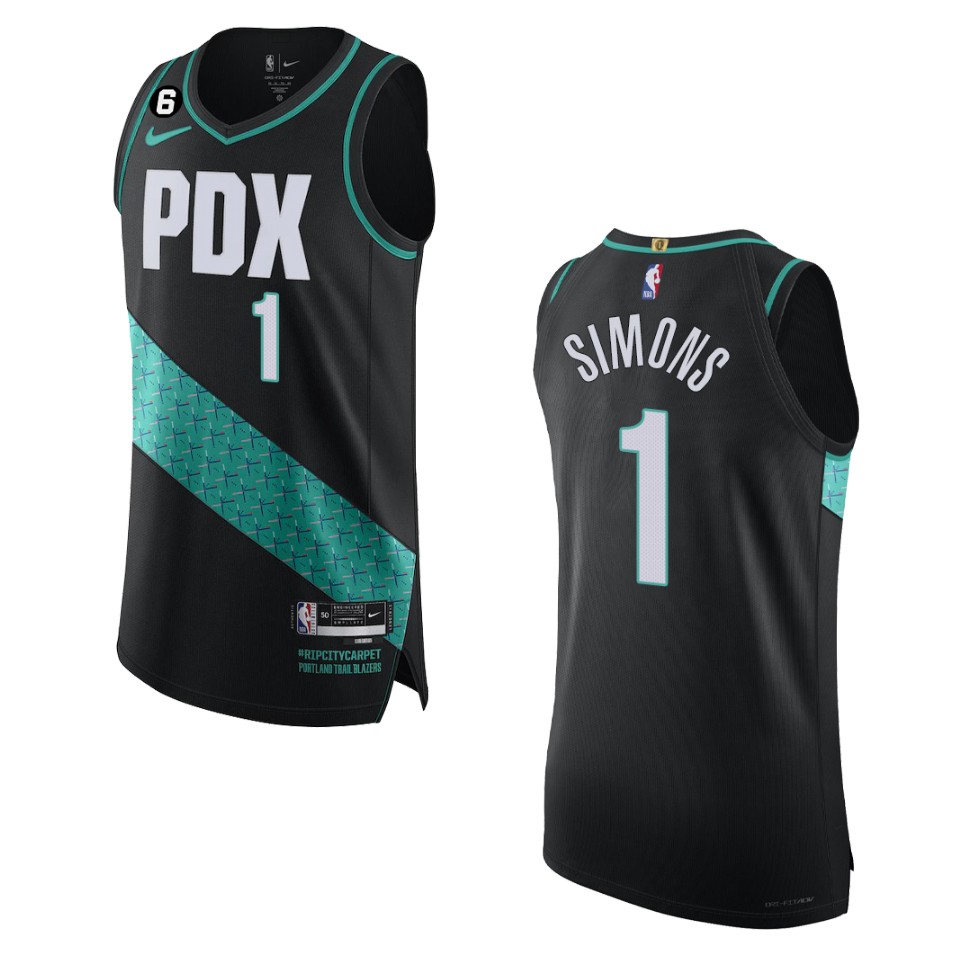 Portland Trail Blazers Anfernee Simons 2022-23 City Edition Black Jersey