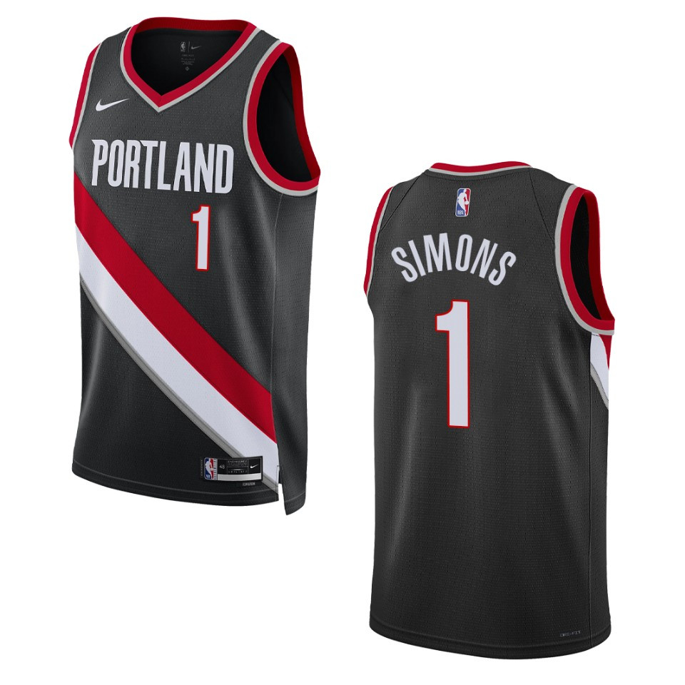 Portland Trail Blazers Anfernee Simons 2022-23 Icon Edition Black Swingman Jersey