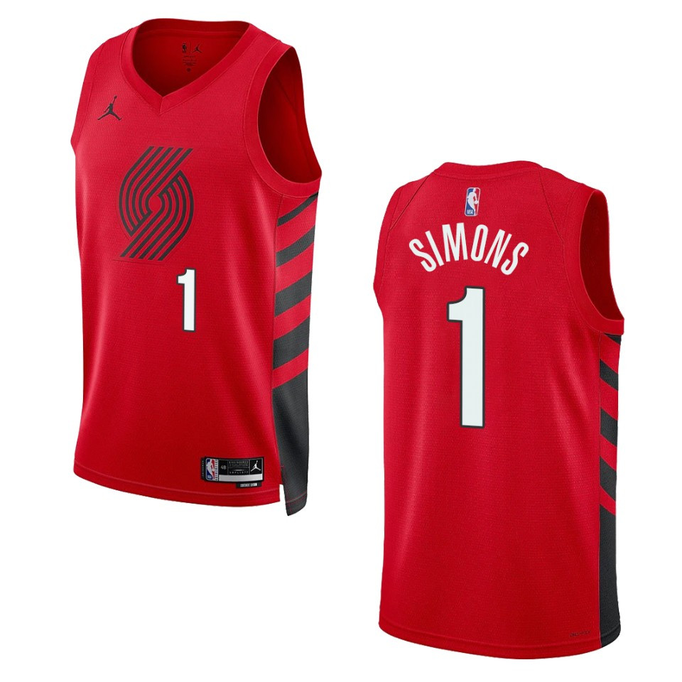 Portland Trail Blazers Anfernee Simons 2022-23 Statement Edition Red Jersey Swingman