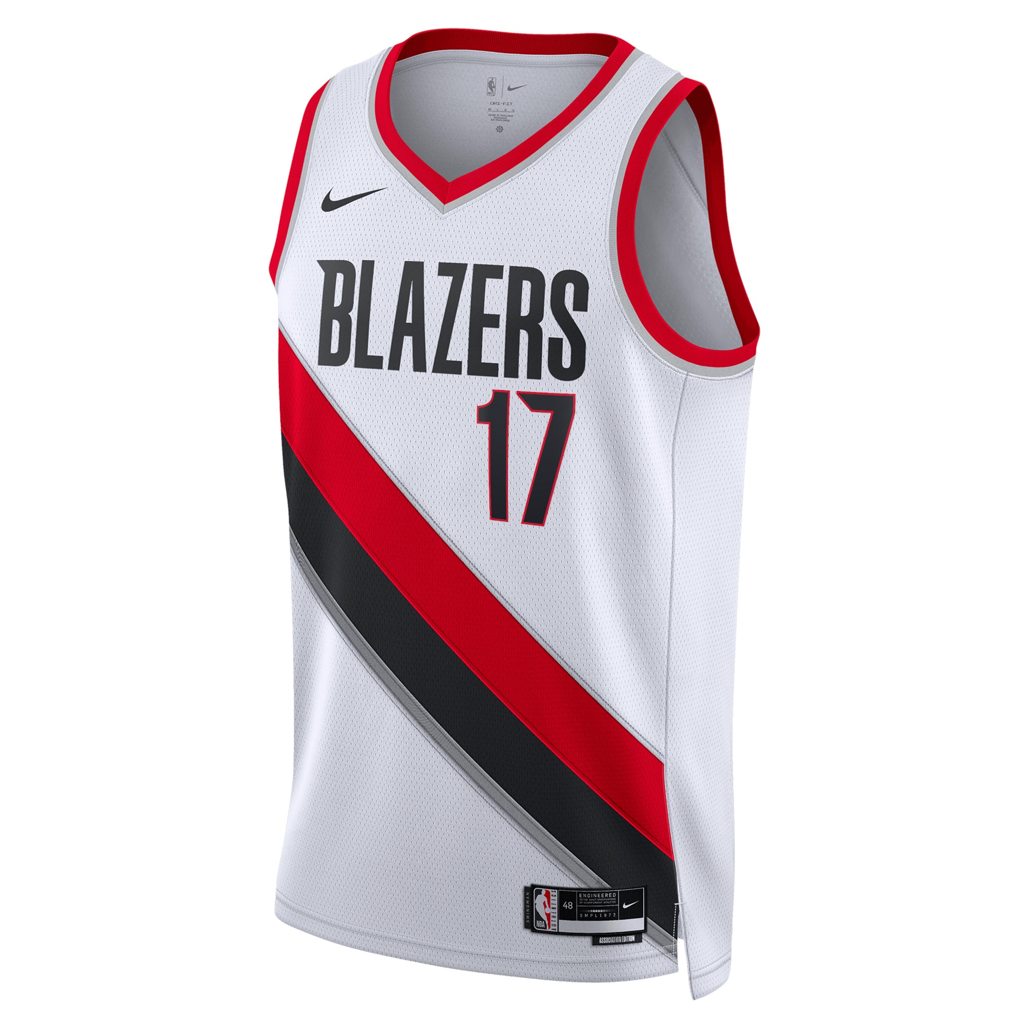 Portland Trail Blazers Association Edition Swingman Jersey - White - Shaedon Sharpe - Unisex - JS386 