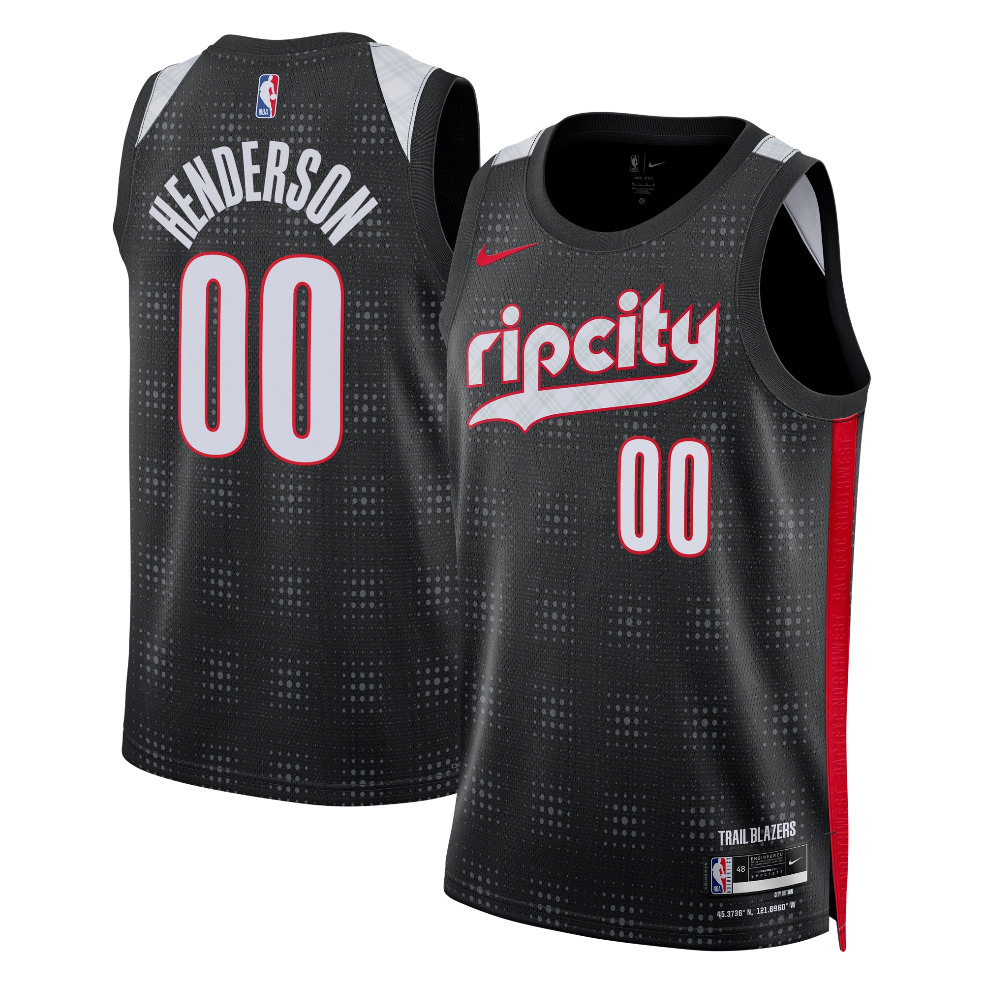 Portland Trail Blazers City Edition Swingman Jersey 2024 - Black - Scoot Henderson - Unisex - JS516 