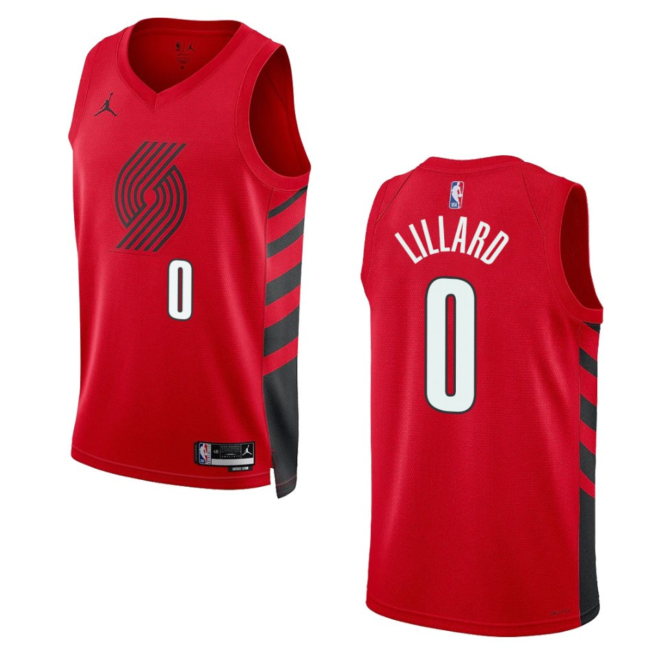 Portland Trail Blazers Damian Lillard 2022-23 Statement Edition Red Jersey Swingman