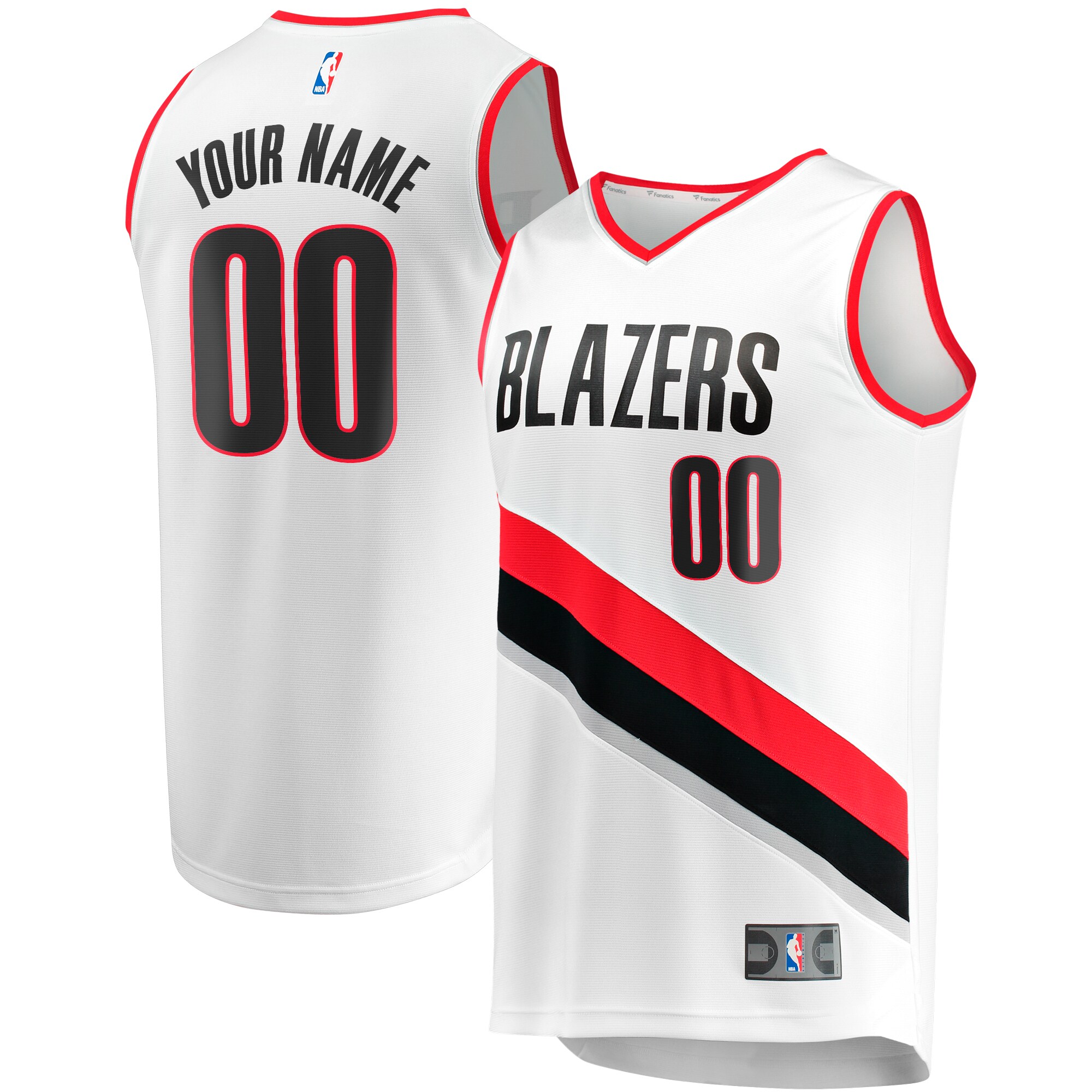 Portland Trail Blazers Fanatics Fast Break Custom Replica Jersey - Association Edition - White