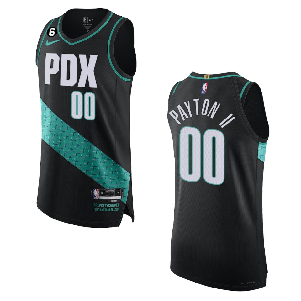 Portland Trail Blazers Gary Payton Ii 2022-23 City Edition Black Jersey