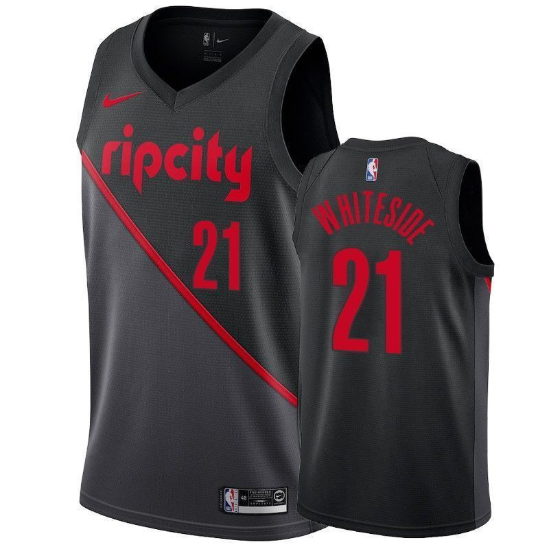Portland Trail Blazers Hassan Whiteside 21 City Men's Jersey - JS770 