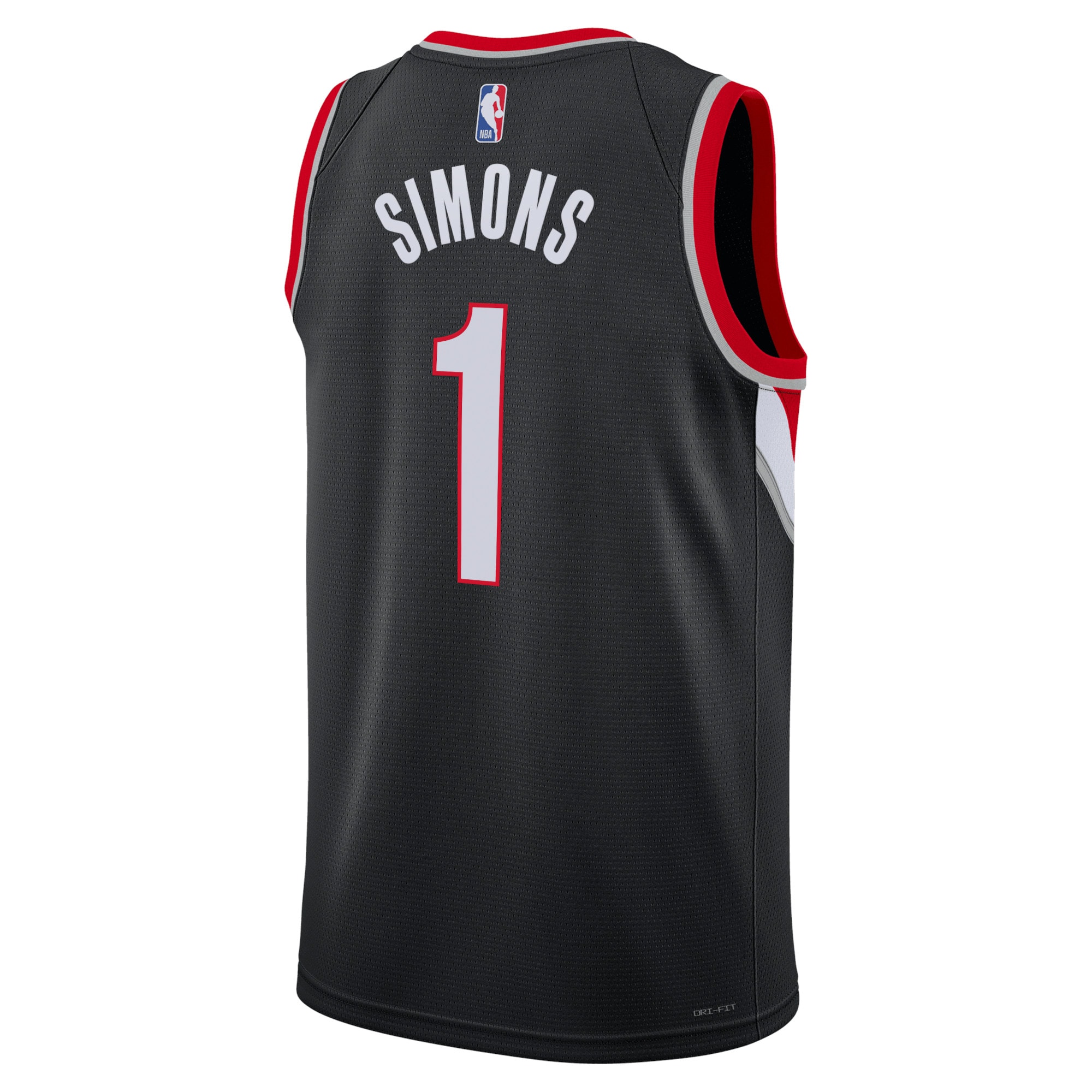 Alternative view of Portland Trail Blazers Icon Edition Swingman Jersey - Black - Anfernee Simons - Unisex - JS682 