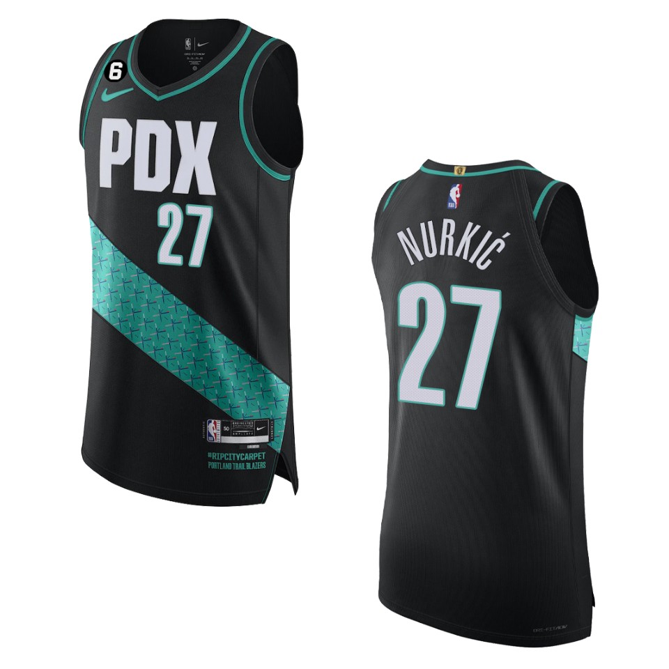Portland Trail Blazers Jusuf Nurkic 2022-23 City Edition Black Jersey