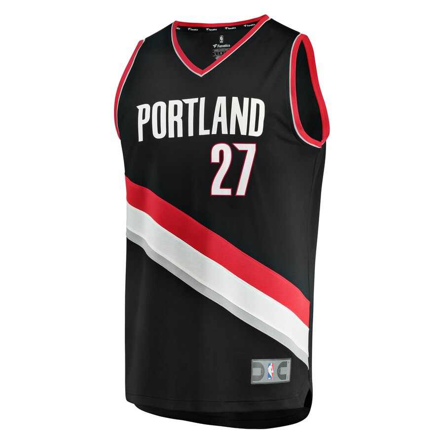 Alternative view of Portland Trail Blazers Jusuf Nurkic Fanatics Branded Youth Fast Break Player Jersey - Icon Edition - Black
