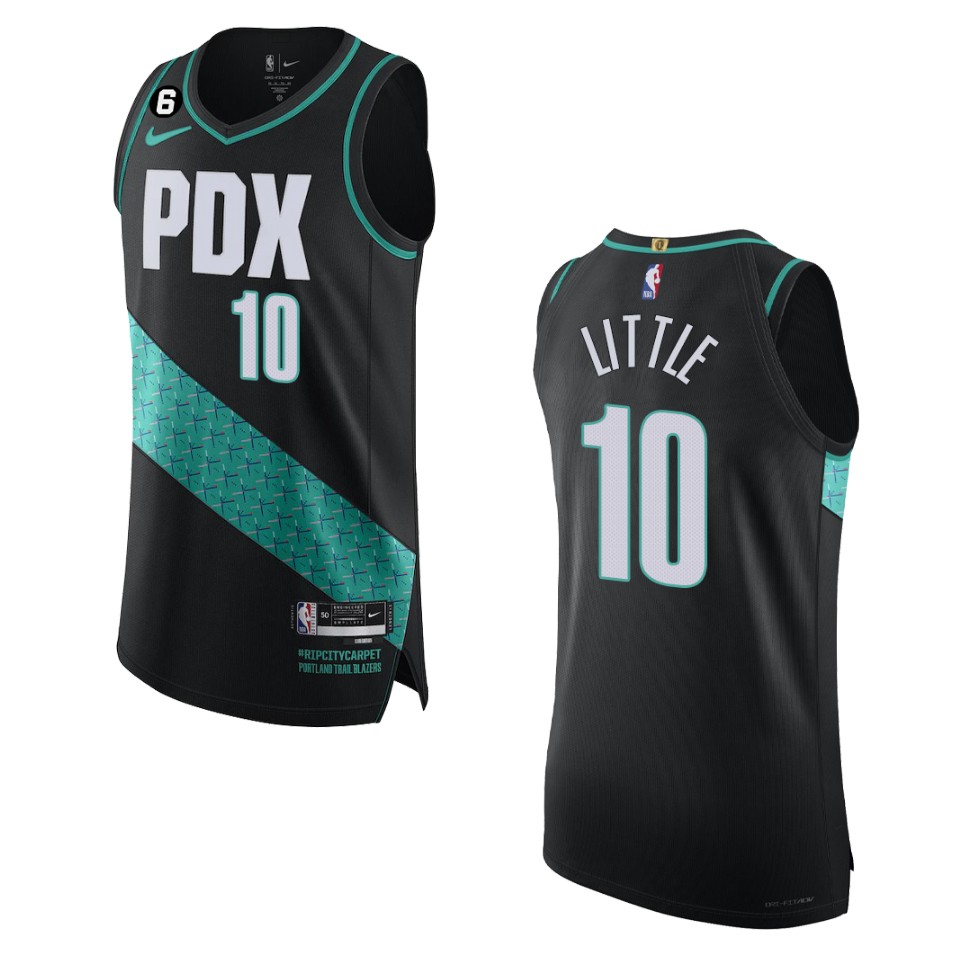 Portland Trail Blazers Nassir Little 2022-23 City Edition Black Jersey
