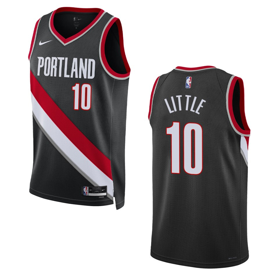 Portland Trail Blazers Nassir Little 2022-23 Icon Edition Black Swingman Jersey