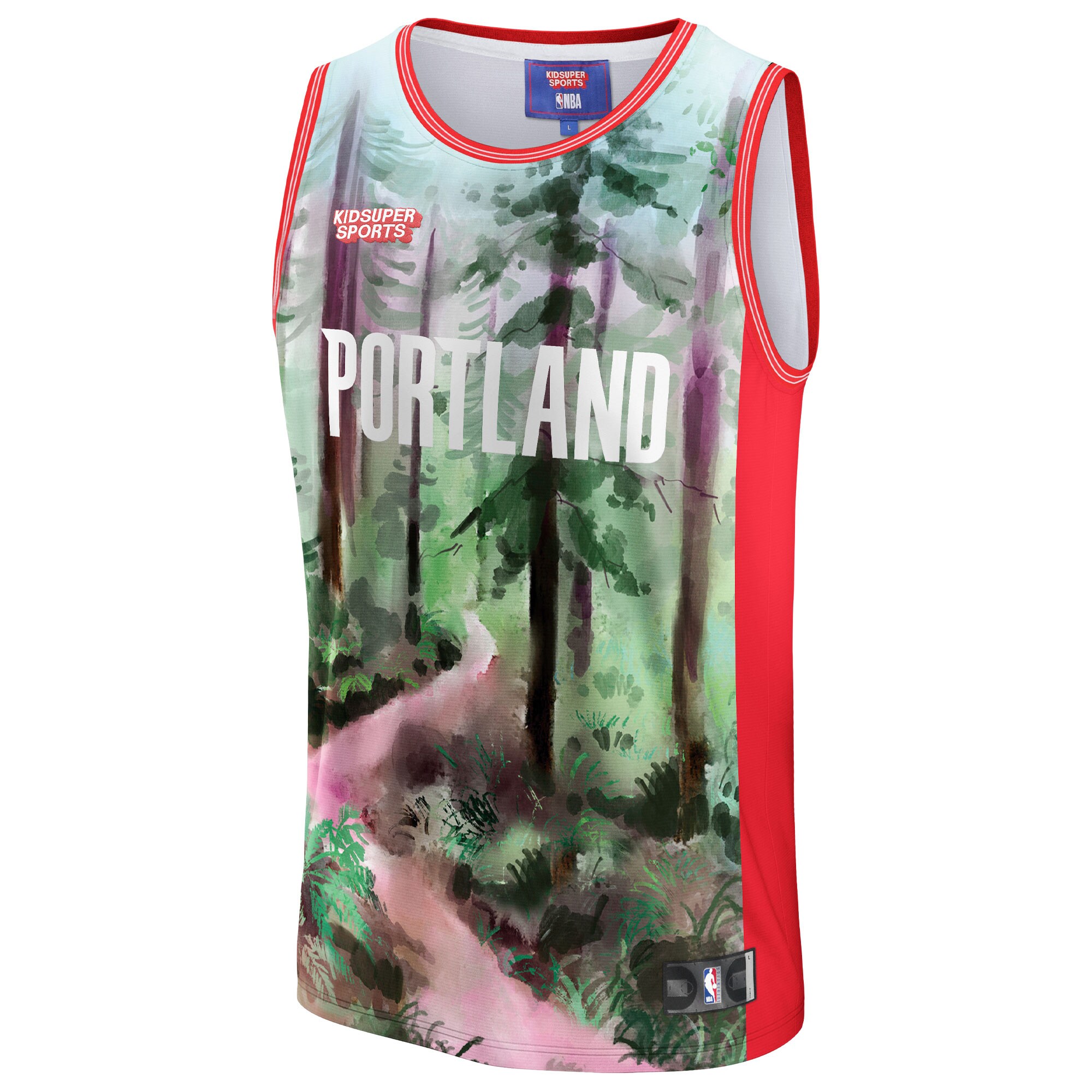Alternative view of Portland Trail Blazers Nba & Kidsuper Studios By Fanatics Unisex Hometown Jersey - Green