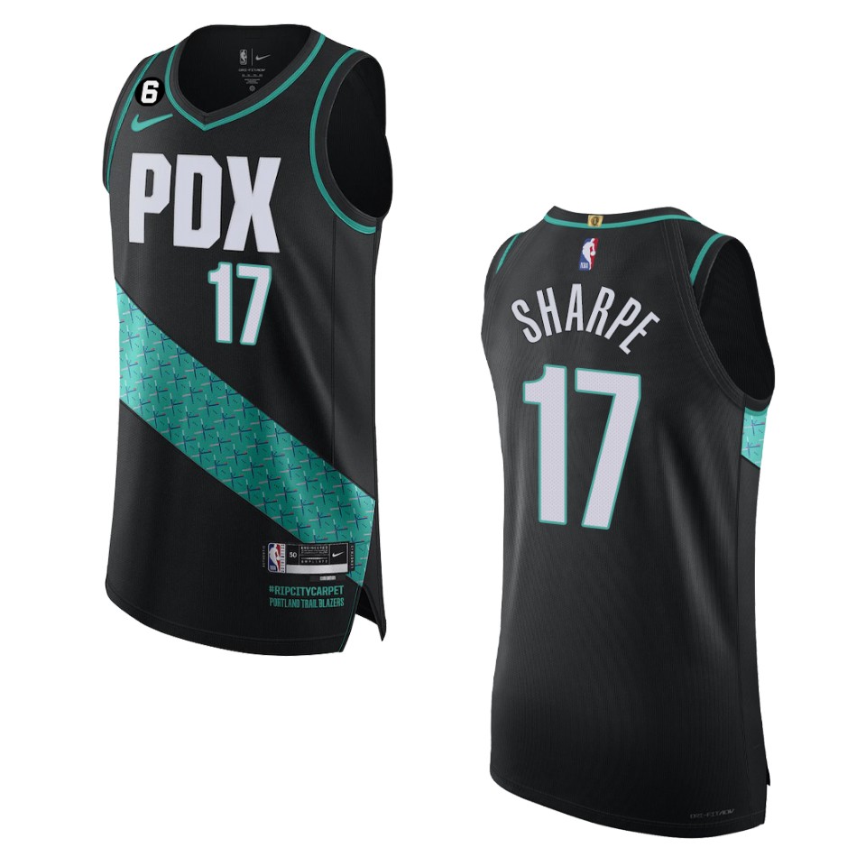 Portland Trail Blazers Shaedon Sharpe 2022-23 City Edition Black Jersey