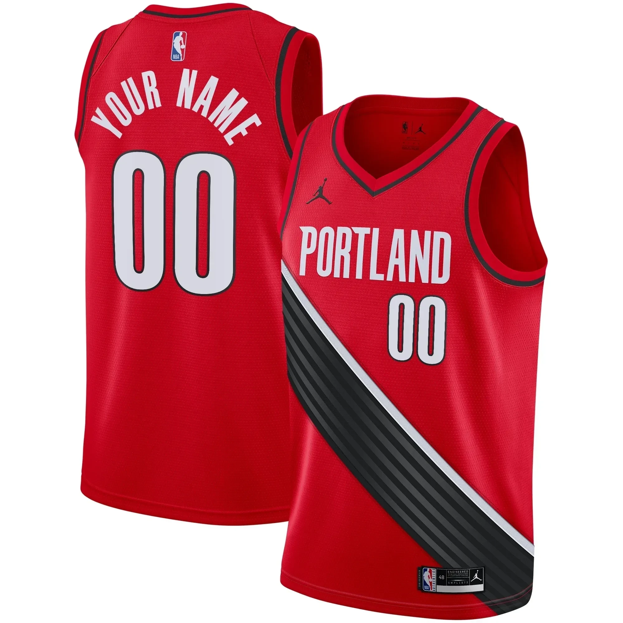 Portland Trail Blazers Swingman Custom Jersey - Statement Edition - Red - JS156 