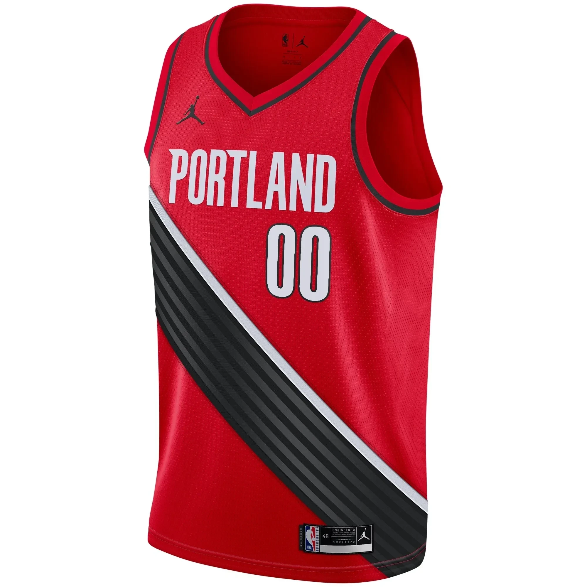 Alternative view of Portland Trail Blazers Swingman Custom Jersey - Statement Edition - Red - JS635 