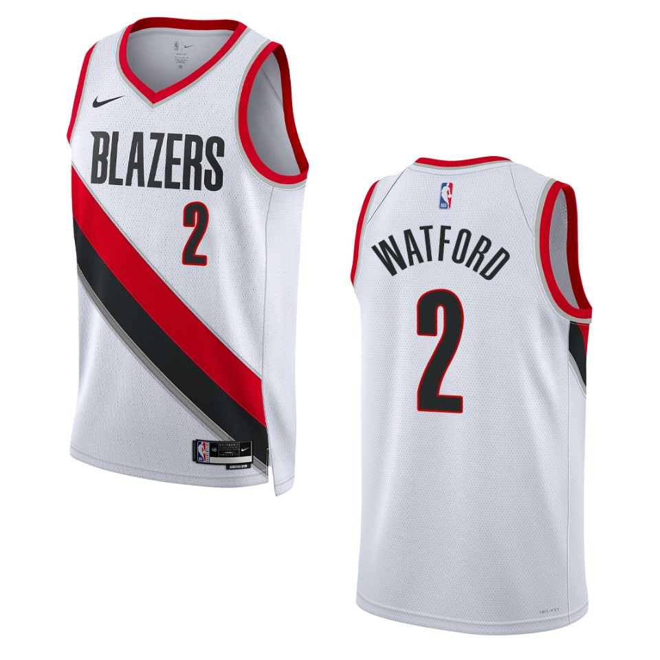 Portland Trail Blazers Trendon Watford 2022-23 Association Edition White Swingman Jersey