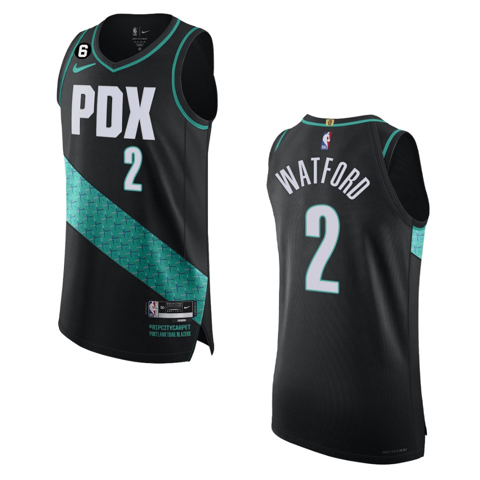 Portland Trail Blazers Trendon Watford 2022-23 City Edition Black Jersey