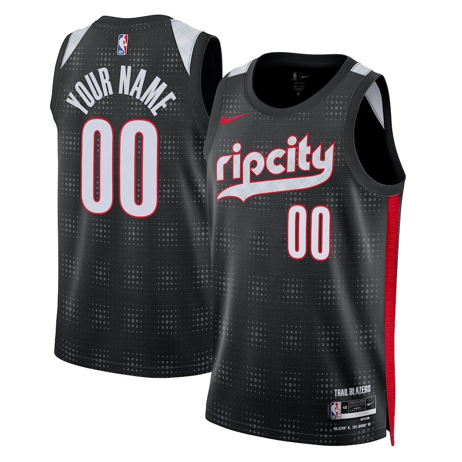 Portland Trail Blazers Unisex 2024/25 Custom Swingman Jersey - City Edition - Black - JS642 
