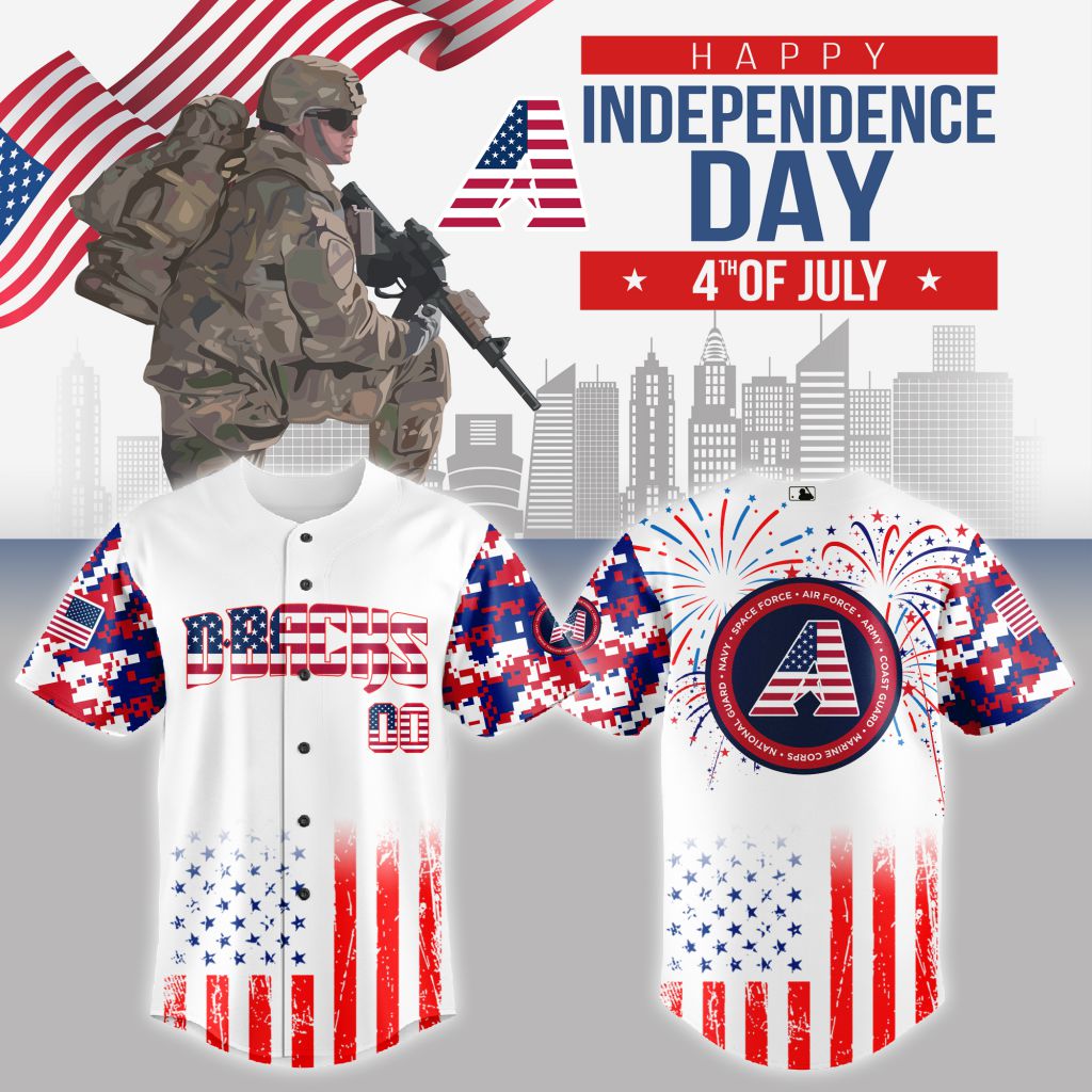 Premium Mlb Arizona Diamondbacks Special The 4th Of July Military Custom Baseball Jersey