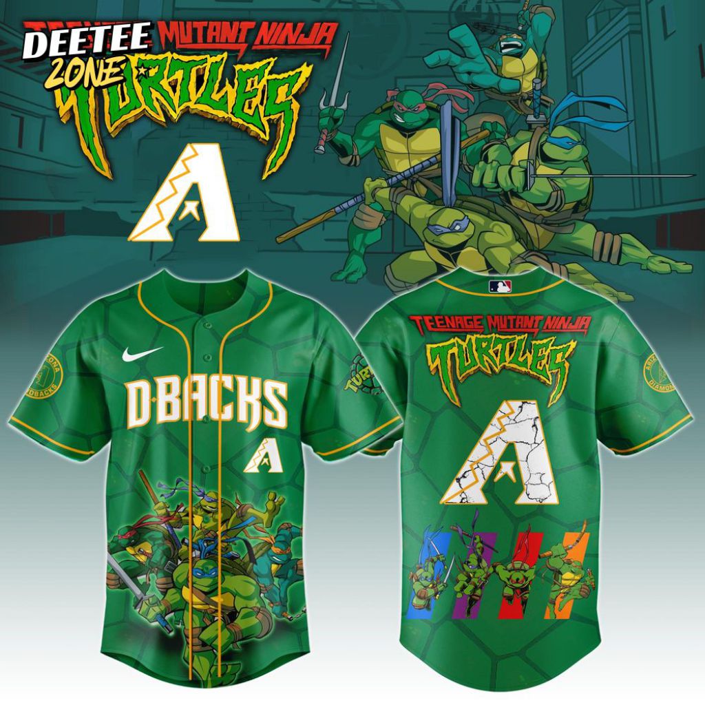 Premium Mlb Arizona Diamondbacks X Teenage Mutant Ninja Turtles Custom Baseball Jersey