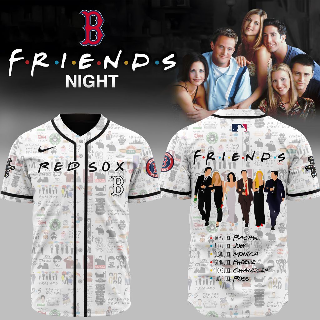 Premium Mlb Boston Red Sox X Friends Custom Baseball Jersey