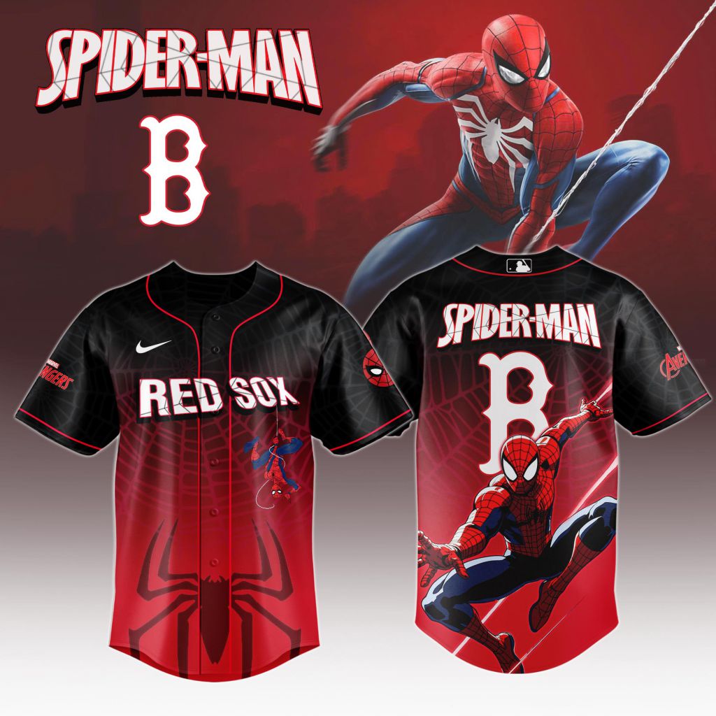 Premium Mlb Boston Red Sox X Spider-man Custom Baseball Jersey