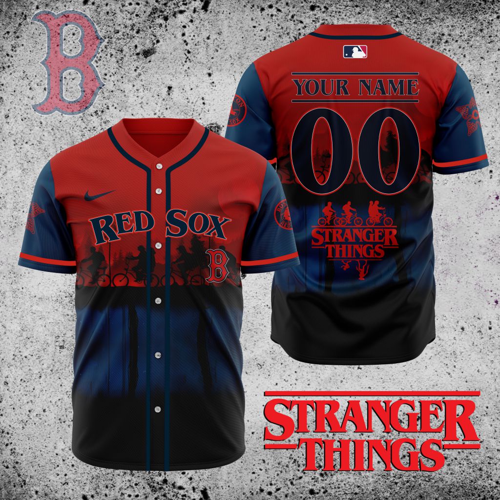 Premium Mlb Boston Red Sox X Stranger Things Custom Baseball Jersey