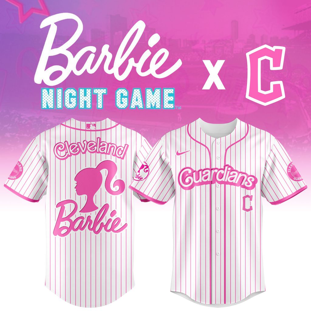 Premium Mlb Cleveland Guardians X Barbie Custom Baseball Jersey