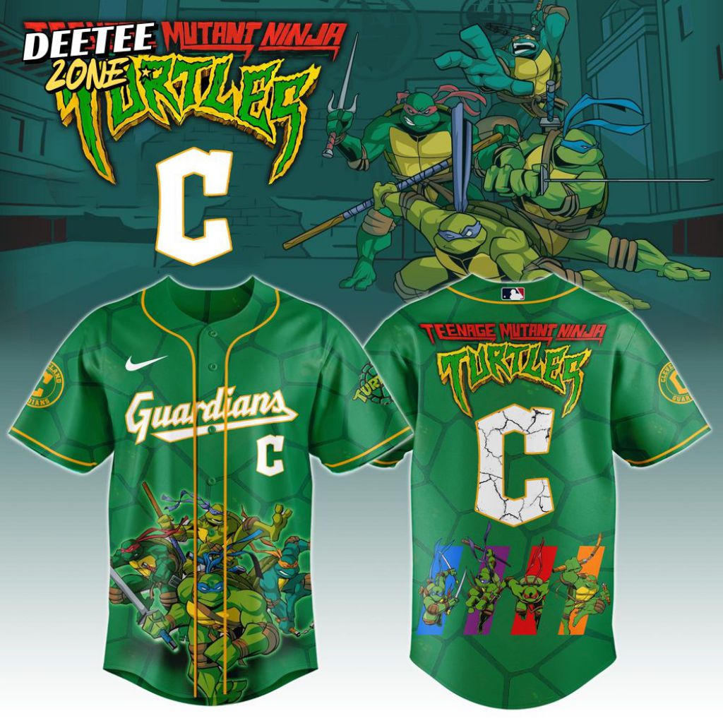 Premium Mlb Cleveland Guardians X Teenage Mutant Ninja Turtles Custom Baseball Jersey