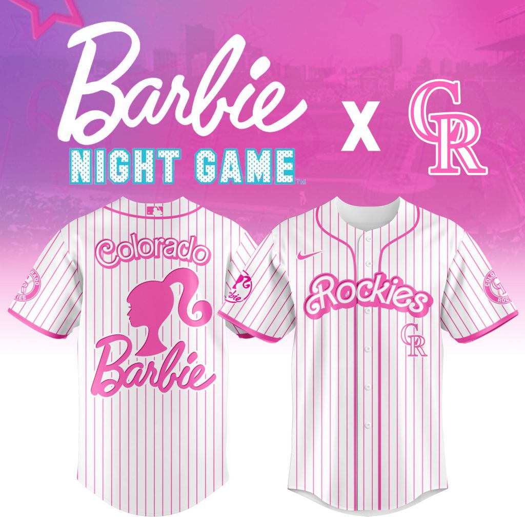 Premium Mlb Colorado Rockies X Barbie Custom Baseball Jersey