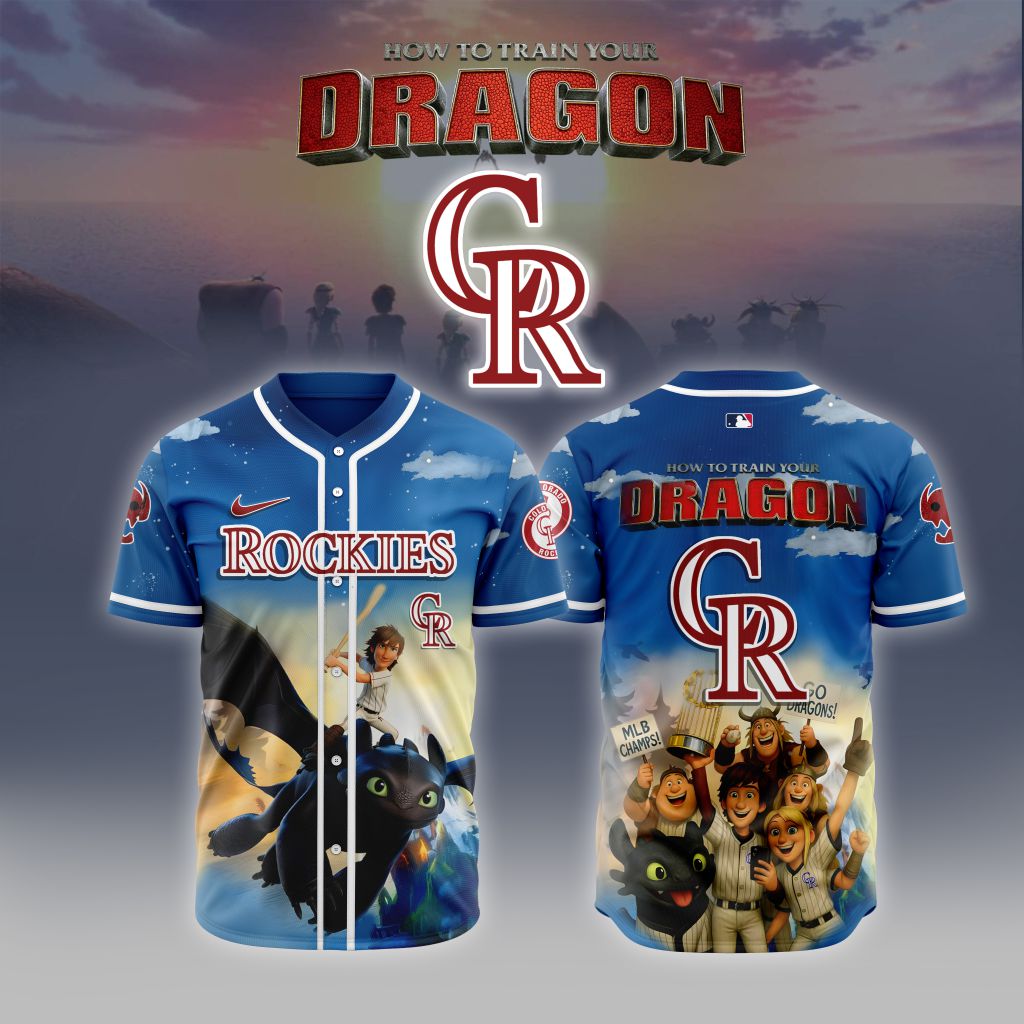 Premium Mlb Colorado Rockies X How To Train Your Dragon Custom Baseball Jersey